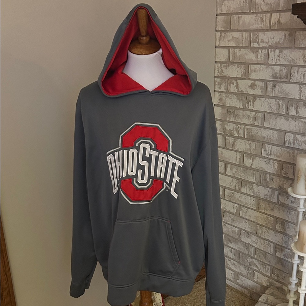 Ohio State Gray and Red Hoodie